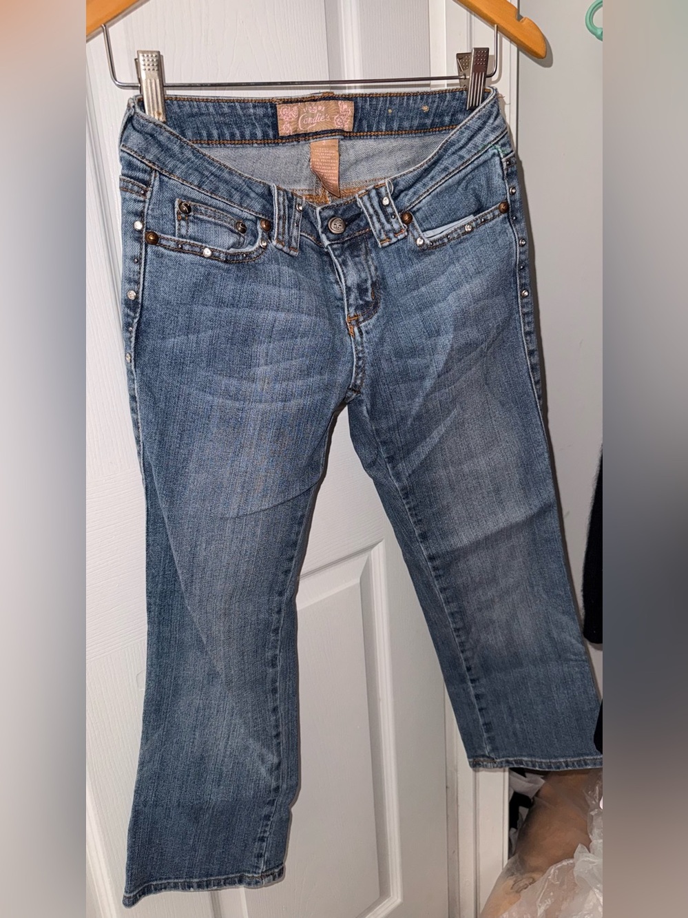 Cadie’s Blue Women's capri Jeans with Stud Detail